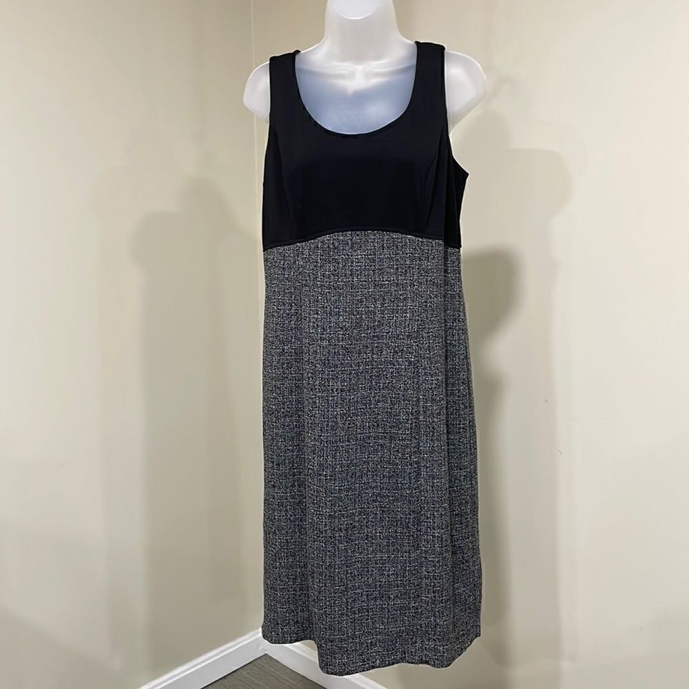 NWOT Studio I black grey sleeveless dress. Size 12 L large